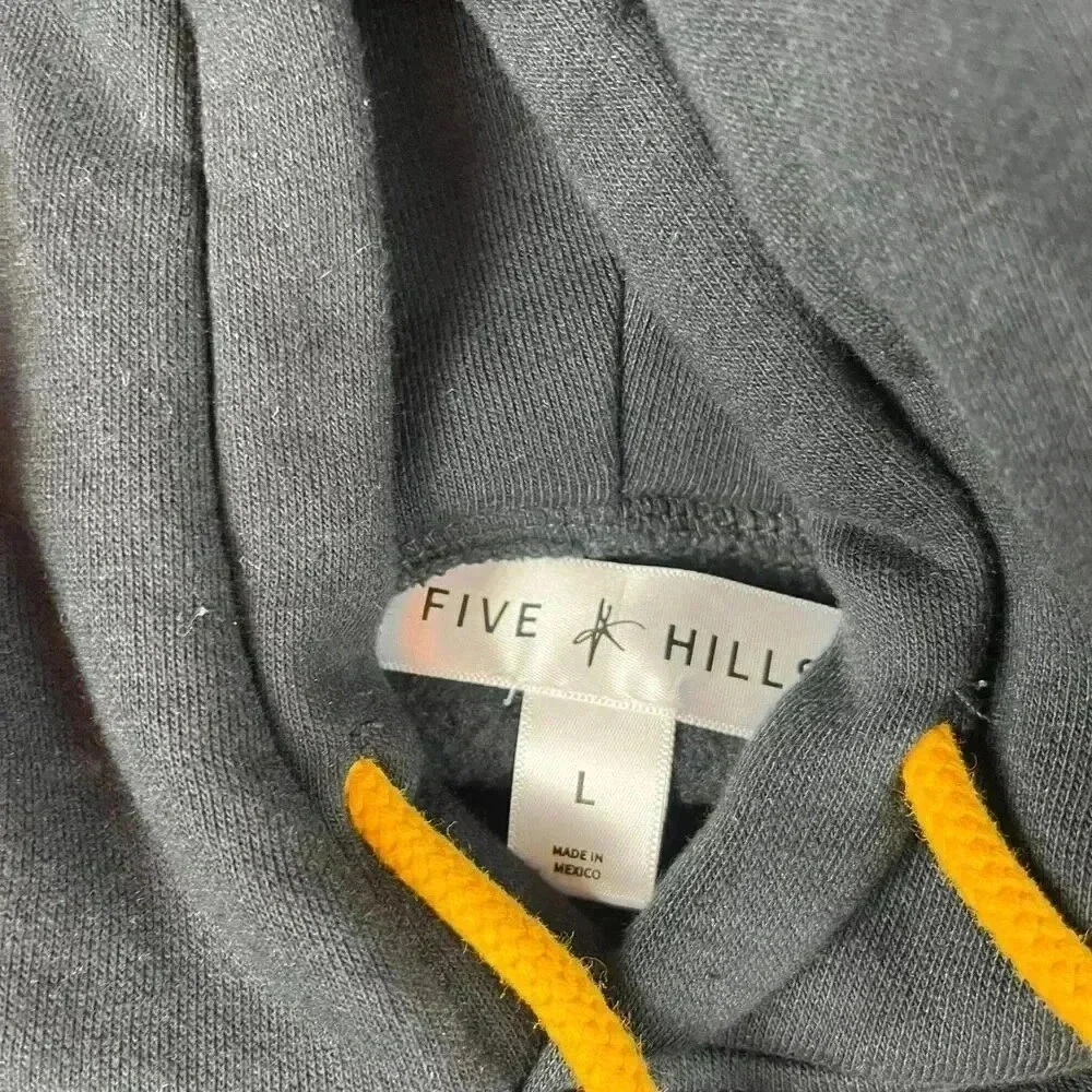 Five Hills Hoodie Quackity Planet Black Men's L Pullover Sweatshirt Pockets